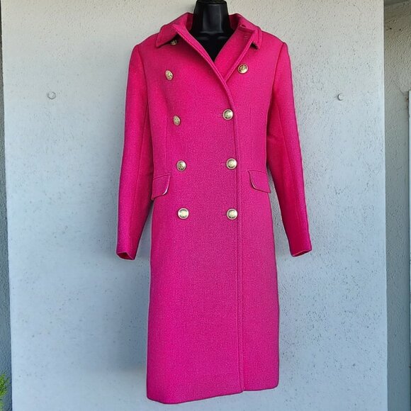 NWT J. Crew Italian Stadium Cloth Nello Gori Wool double breasted coat Sz 8 - Picture 14 of 16